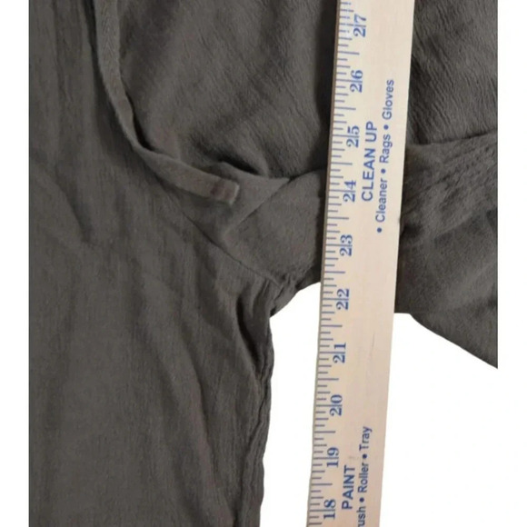 FRESH PRODUCE Cotton Gauze Pull On Pant with Drawstring Waist Chocolate Brown L - Picture 7 of 7